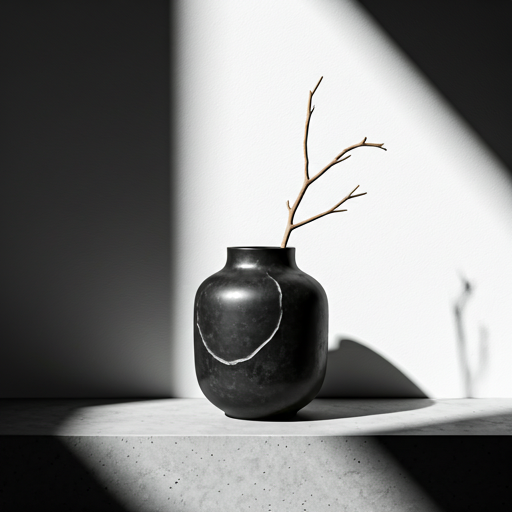 Printed vase with structural branch